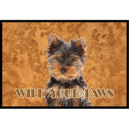 Carolines Treasures Yorkie Puppy And Yorkshire Terrier Wipe your Paws Indoor or Outdoor Mat CA75522